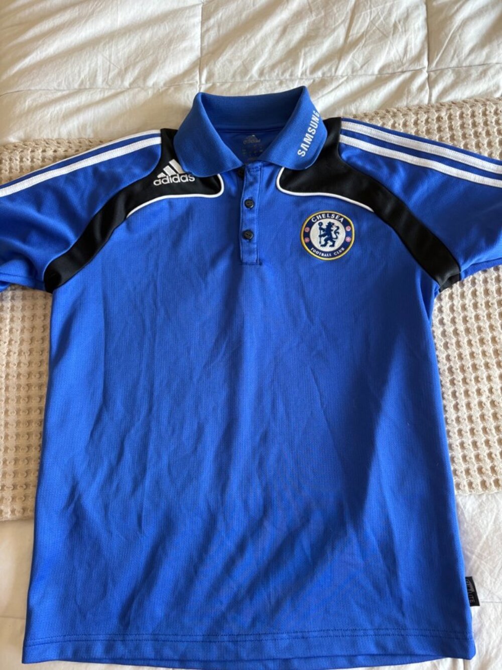 MEN'S ADIDAS FC CHELSEA 2008/2010 POLO SOCCER FOOTBALL SHIRT JERSEY -SIZE MEDIUM